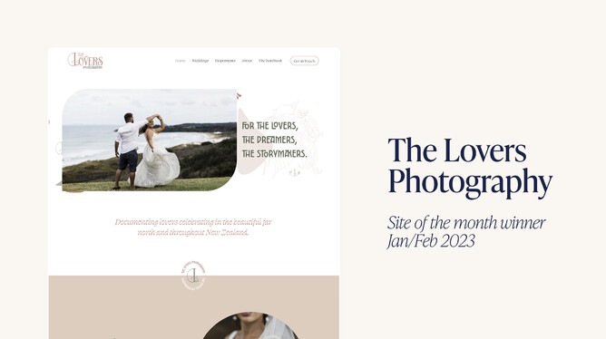 Previous site of the month winner: The Lovers Photography