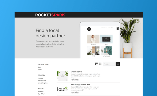 Rocketspark  a website builder with Afterpay Integration