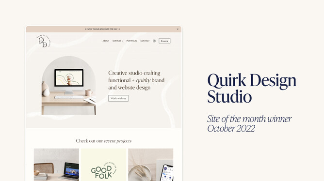 Previous site of the month winner: Quirk Design Studio