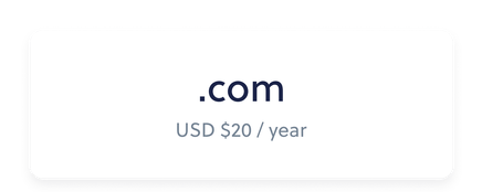 .com domain names from USD $20 per year