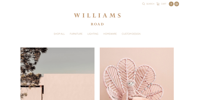 Williams road homeware online store
