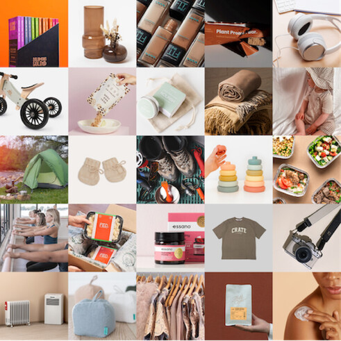 Screenshot of heaps of different types of products in a collage