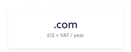 .com domain names from GBP £12 per year