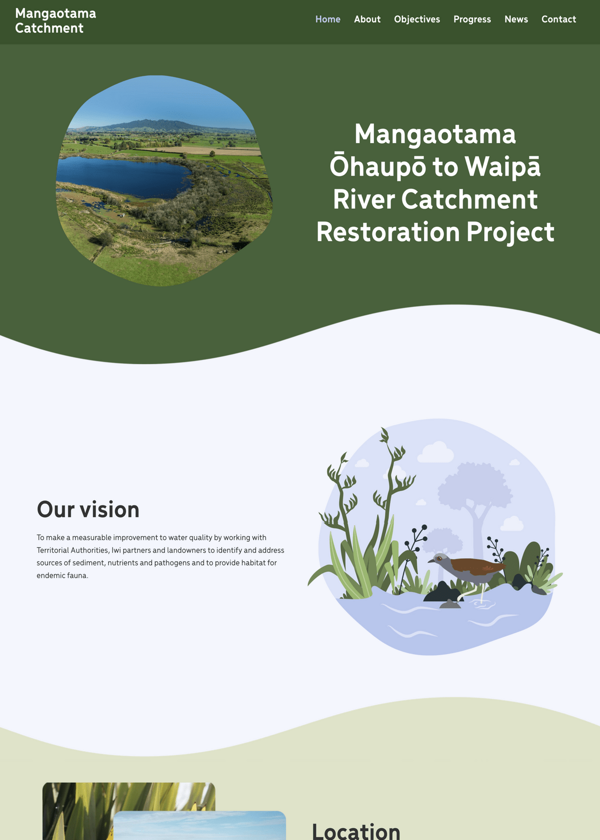Mangaotama Catchment Site Screenshot